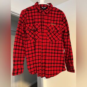 Limited edition Fullsend Red and Black Plaid Button-Up Flannel
